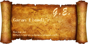 Garan Elemér névjegykártya