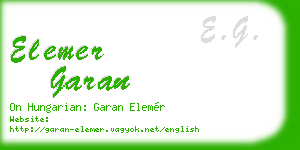 elemer garan business card